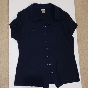 Snap button up cotton shirt